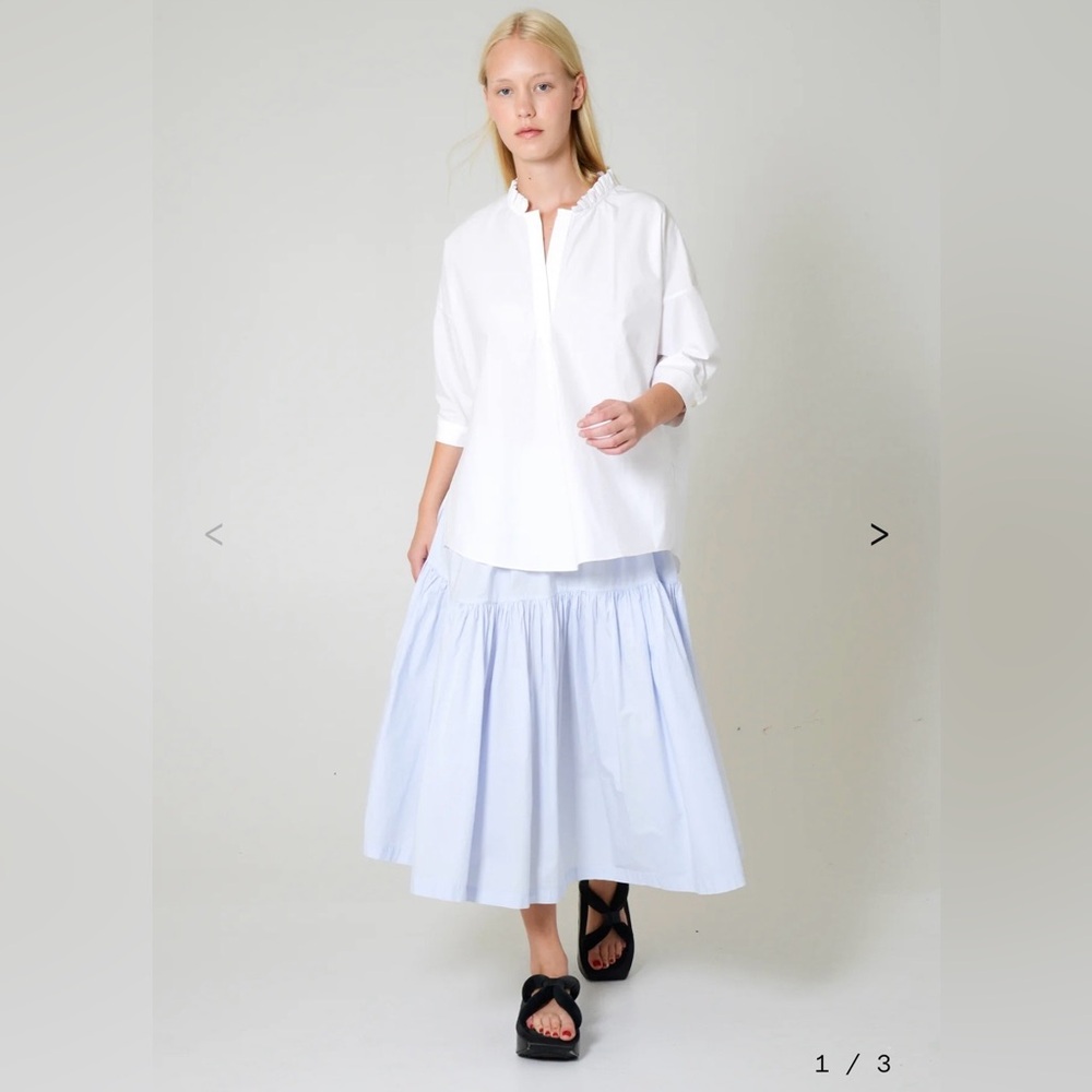 FABIANA PIGNA Bibi Blouse in White 100% cotton (Size XL)$495 Retail